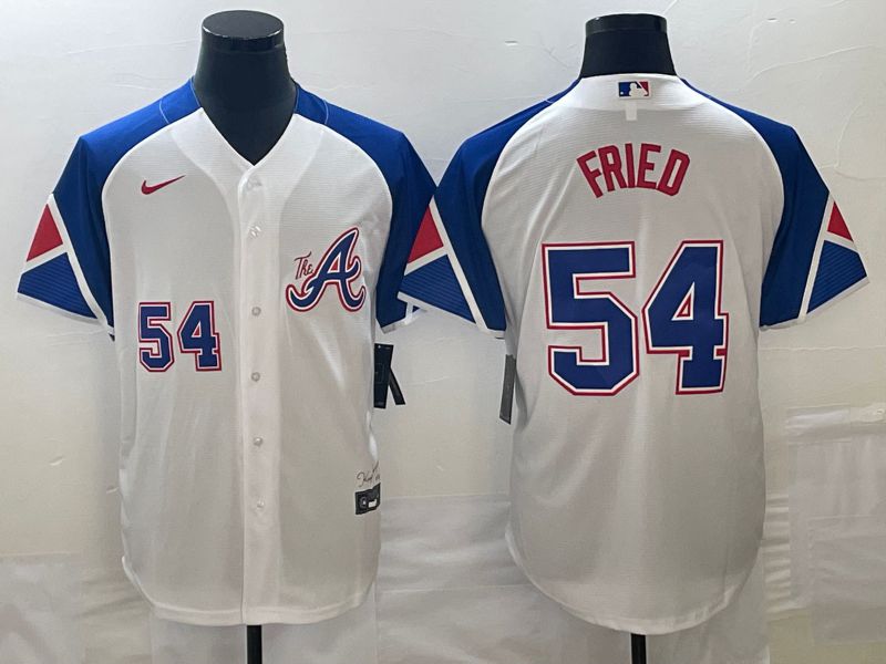 Men Atlanta Braves #54 Fried White City Edition 2024 Nike MLB Jersey style 2